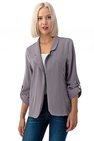 Notched Collar Boxy Jacket